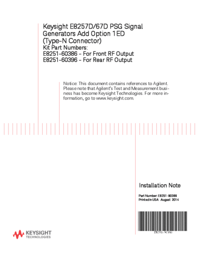 Agilent E8251-90386 E8257D 67D PSG Signal Generators Add Option 1ED Installation Note [10]  Agilent E8251-90386 E8257D 67D PSG Signal Generators Add Option 1ED Installation Note [10].pdf