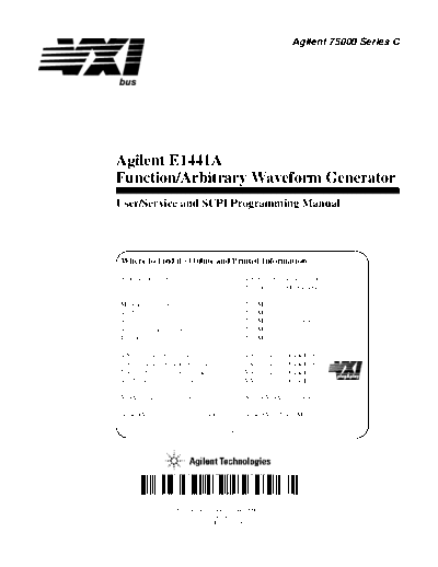 Agilent E1441A Arbitrary Waveform Generator User 2527s Service Programming Manual E1441-90003 c20121112 [206  Agilent E1441A Arbitrary Waveform Generator User_2527s Service Programming Manual E1441-90003 c20121112 [206].pdf