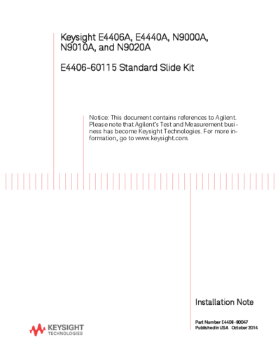 Agilent E4406-90047 E4406-60115 Standard Slide Kit Installation Note [3]  Agilent E4406-90047 E4406-60115 Standard Slide Kit Installation Note [3].pdf