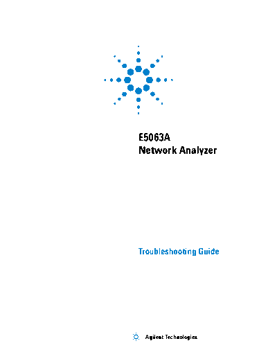 Agilent E5063-90100 E5063A Network Analyzer Troubleshooting Guide [50]  Agilent E5063-90100 E5063A Network Analyzer Troubleshooting Guide [50].pdf