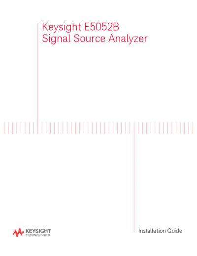 Agilent E5052-90036 E5052B Installation Guide c20140804 [70]  Agilent E5052-90036 E5052B Installation Guide c20140804 [70].pdf