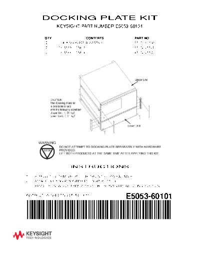 Agilent E5053-99011 E5053A Docking Plate Kit Instruction c20141022 [1]  Agilent E5053-99011 E5053A Docking Plate Kit Instruction c20141022 [1].pdf