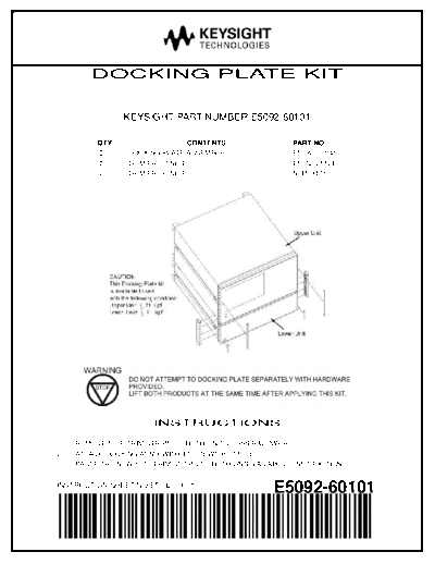 Agilent E5092-90001 E5092A Docking Plate Kit Instruction c20141011 [172]  Agilent E5092-90001 E5092A Docking Plate Kit Instruction c20141011 [172].pdf