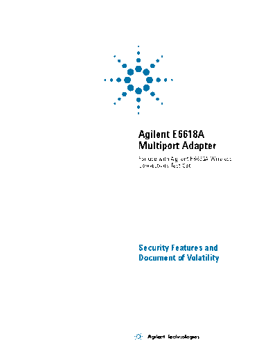 Agilent E6618-90005 E6618A Multiport Adapter Security Features and Document of Volatility [21]  Agilent E6618-90005 E6618A Multiport Adapter Security Features and Document of Volatility [21].pdf