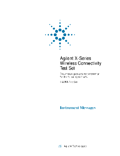 Agilent E6630-90004 X-Series Wireless Connectivity Test Set Instrument Messages [151]  Agilent E6630-90004 X-Series Wireless Connectivity Test Set Instrument Messages [151].pdf