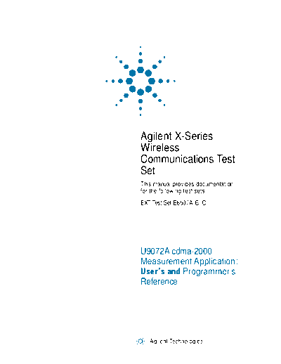 Agilent E6607A B C Wireless Communications Test Set U9072A cdma-2000 User 2527s and Programmer 2527s Referen  Agilent E6607A B C Wireless Communications Test Set U9072A cdma-2000 User_2527s and Programmer_2527s Reference U9072-90008 c20130205 [1403].pdf