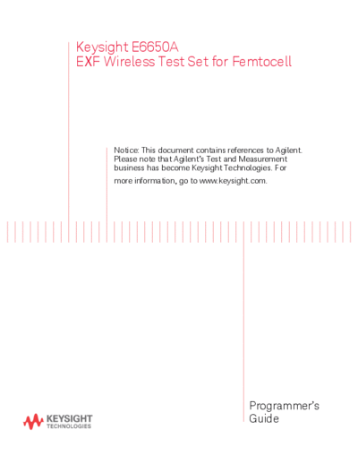 Agilent E6650-90007 E6650A EXF Wireless Test Set for Femtocell - Programmer 2527s Guide c20141003 [50]  Agilent E6650-90007 E6650A EXF Wireless Test Set for Femtocell - Programmer_2527s Guide c20141003 [50].pdf