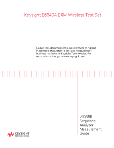 Agilent E6640-90012 E6640A EXM Wireless Test Set - V9065B Sequence Analyzer Measurement Guide [350]  Agilent E6640-90012 E6640A EXM Wireless Test Set - V9065B Sequence Analyzer Measurement Guide [350].pdf