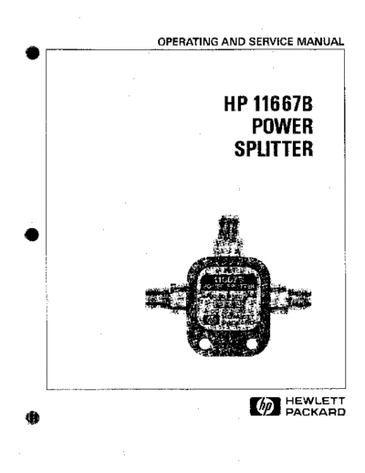 Agilent HP 11667B Operating & Service  Agilent HP 11667B Operating & Service.pdf