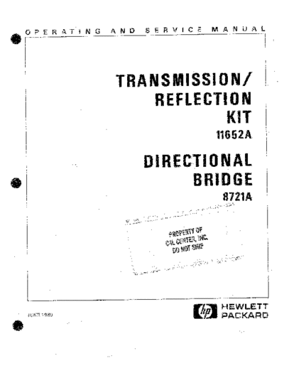 Agilent HP 11652A 252C 8721A Operating & Service 1980  Agilent HP 11652A_252C 8721A Operating & Service 1980.pdf