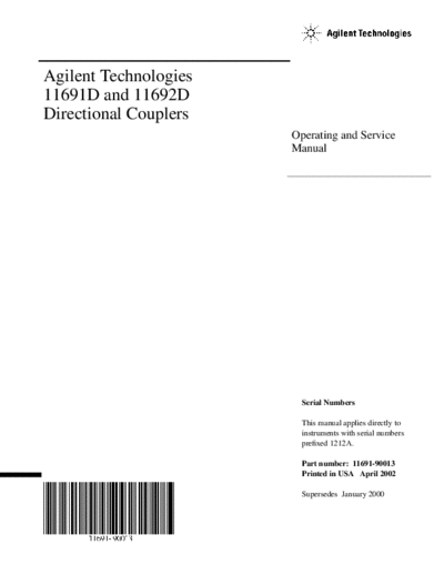 Agilent HP 11691D 252C 11692D Operating & Service  Agilent HP 11691D_252C 11692D Operating & Service.pdf