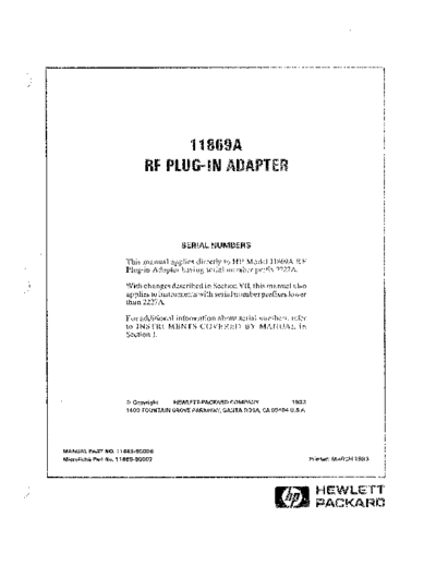 Agilent HP 11869A Operating & Service  Agilent HP 11869A Operating & Service.pdf