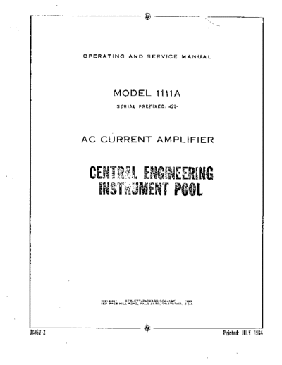 Agilent HP 1111A Operating & Service  Agilent HP 1111A Operating & Service.pdf