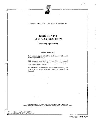 Agilent HP 141T Operating & Service  Agilent HP 141T Operating & Service.pdf