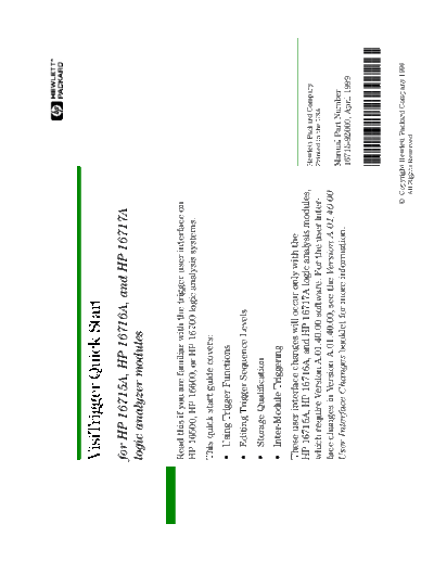 Agilent HP 16715A 252C 16A 252C 17A VisiTrigger Quick Start  Agilent HP 16715A_252C 16A_252C 17A VisiTrigger Quick Start.pdf