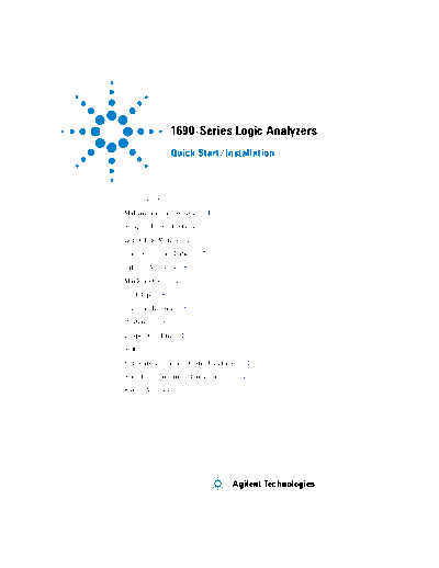 Agilent HP 1690 SERIES INSTALL & QUICK START  Agilent HP 1690 SERIES INSTALL & QUICK START.pdf