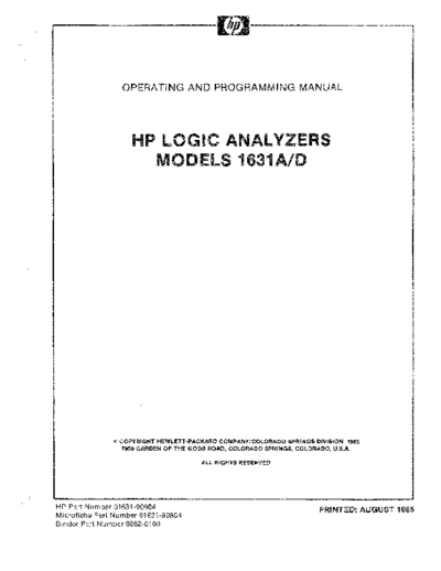 Agilent HP 1631A 252C D Operating & Programming  Agilent HP 1631A_252C D Operating & Programming.pdf