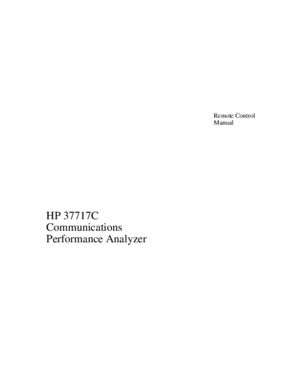 Agilent HP 37717C Remote Control  Agilent HP 37717C Remote Control.pdf