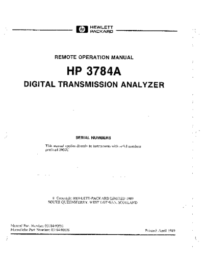 Agilent HP 3784A Remote Operation  Agilent HP 3784A Remote Operation.pdf