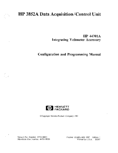 Agilent HP 3852A SAME AS 44701A Configuration & Programming  Agilent HP 3852A SAME AS 44701A Configuration & Programming.pdf