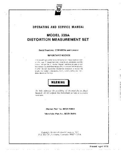 Agilent HP 339A Operation Only  Agilent HP 339A Operation Only.pdf