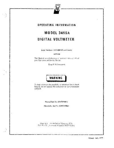 Agilent HP 3455A Operating  Agilent HP 3455A Operating.pdf
