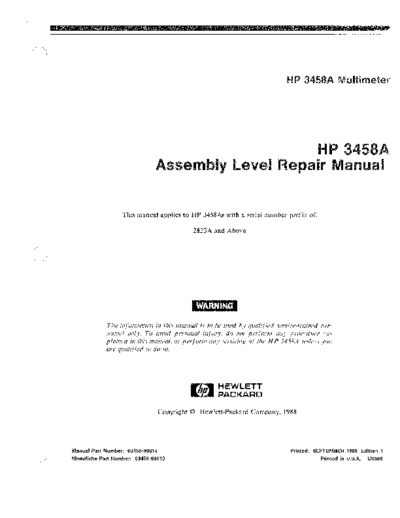 Agilent HP 3458A Assembly Level Repair  Agilent HP 3458A Assembly Level Repair.pdf