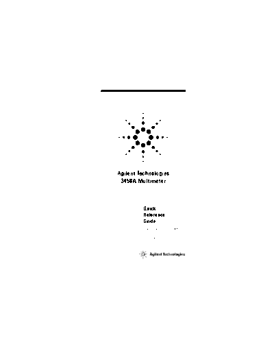 Agilent HP 3458A Quick Reference  Agilent HP 3458A Quick Reference.pdf