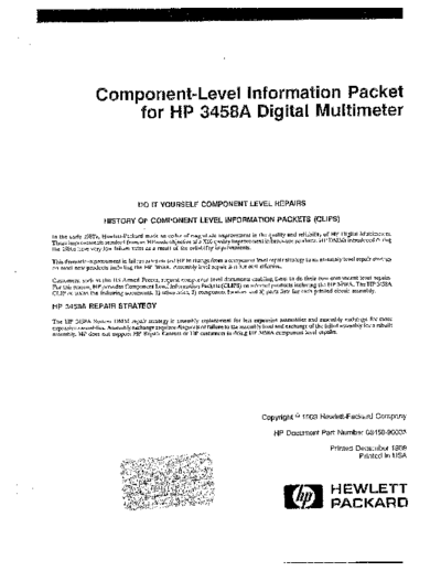 Agilent HP 3458A Component-Level Information Packet  Agilent HP 3458A Component-Level Information Packet.pdf