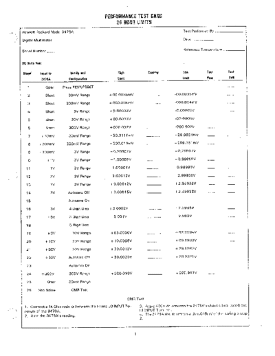 Agilent HP 3478A Performance Test Record  Agilent HP 3478A Performance Test Record.pdf