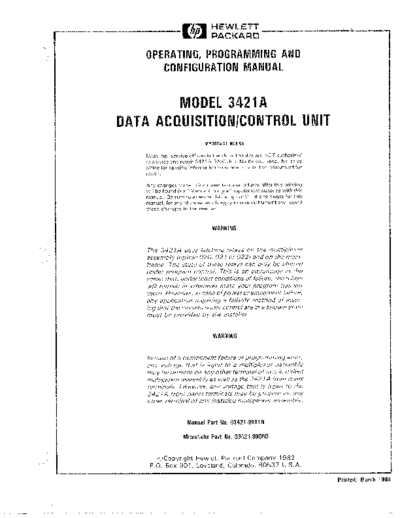 Agilent HP 3421A Operation 252C Programming  & Configuration  Agilent HP 3421A Operation_252C Programming  & Configuration.pdf