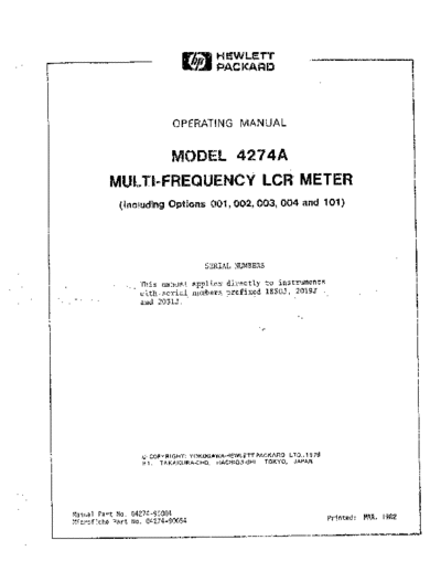 Agilent HP 4274A Operating  Agilent HP 4274A Operating.pdf