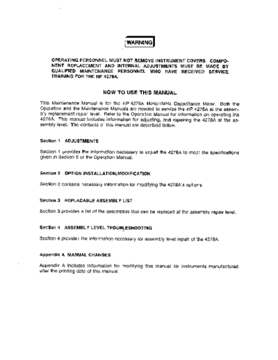 Agilent HP 4278A Maintenance Manual  Agilent HP 4278A Maintenance Manual.pdf