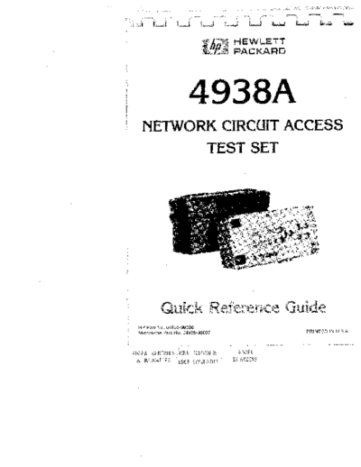 Agilent HP 4938A Quick Reference Guide  Agilent HP 4938A Quick Reference Guide.pdf