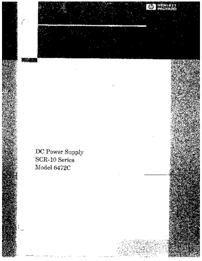 Agilent HP 6472C SCR-10 Series Operation & Service  Agilent HP 6472C SCR-10 Series Operation & Service.pdf