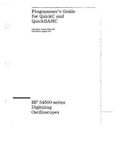 Agilent HP 54500 Series Programmer for QuickC & QuickBASIC  Agilent HP 54500 Series Programmer for QuickC & QuickBASIC.pdf