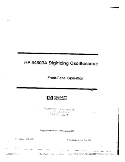 Agilent HP 54503A Front Panel Operation  Agilent HP 54503A Front Panel Operation.pdf