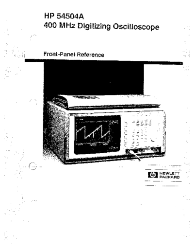 Agilent HP 54504A Front-Panel Reference  Agilent HP 54504A Front-Panel Reference.pdf