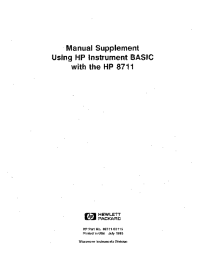 Agilent HP 8711 Instrument BASIC Manual Supplement  Agilent HP 8711 Instrument BASIC Manual Supplement.pdf