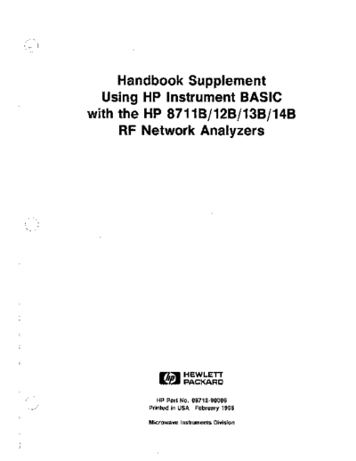 Agilent HP 8711B 252C 12B 252C 13B 252C 14B Supplement  2527Using HP Instrument BASIC 2527  Agilent HP 8711B_252C 12B_252C 13B_252C 14B Supplement _2527Using HP Instrument BASIC_2527.pdf