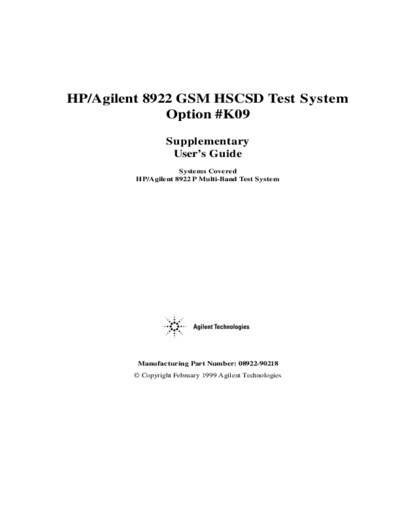 Agilent HP 8922P Opt. K09 Supplementary User  Agilent HP 8922P Opt. K09 Supplementary User.pdf