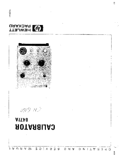 Agilent HP 8477A Operating & Service  Agilent HP 8477A Operating & Service.pdf