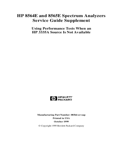 Agilent HP 8564E & 8565E Service  Agilent HP 8564E & 8565E Service.pdf