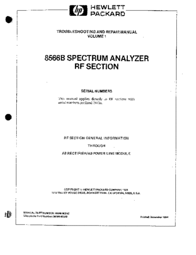 Agilent HP 8566B Troubleshooting & Repair Vol. 1  Agilent HP 8566B Troubleshooting & Repair Vol. 1.pdf