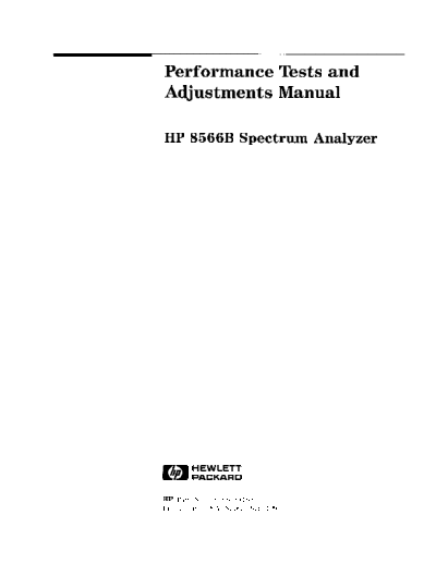 Agilent HP 8566B Performance Tests & Adjustments  Agilent HP 8566B Performance Tests & Adjustments.pdf