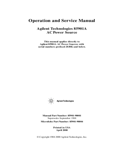Agilent HP 85901A Operation & Service  Agilent HP 85901A Operation & Service.pdf