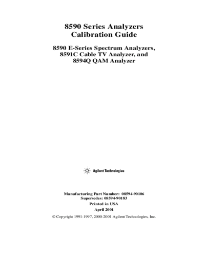 Agilent HP 8590 Series Calibration Guide  Agilent HP 8590 Series Calibration Guide.pdf