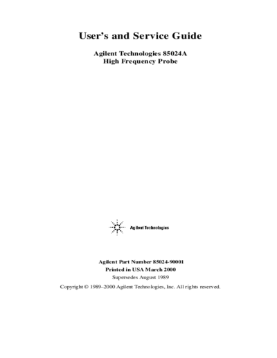 Agilent HP 85024A User & Service  Agilent HP 85024A User & Service.pdf