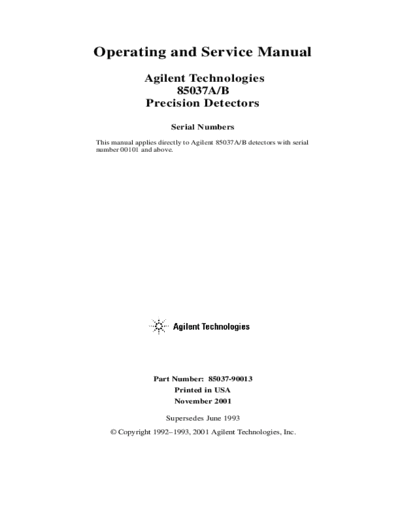 Agilent HP 85037A 252C B Operating & Service  Agilent HP 85037A_252C B Operating & Service.pdf