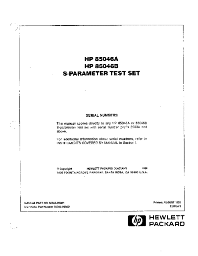 Agilent HP 85046A 252C B Operating & Service  Agilent HP 85046A_252C B Operating & Service.pdf